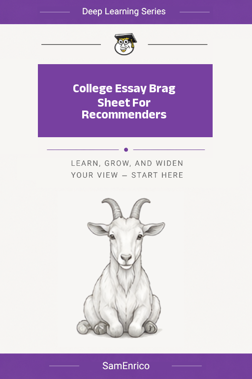College Essay Brag Sheet For Recommenders